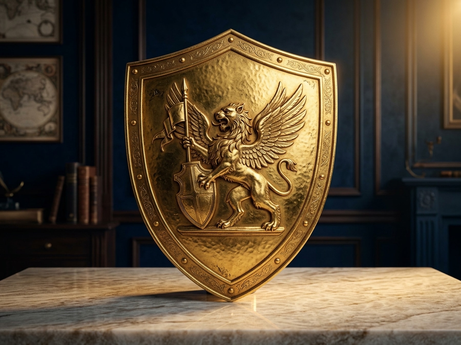 Gold sentinel shield — risk management